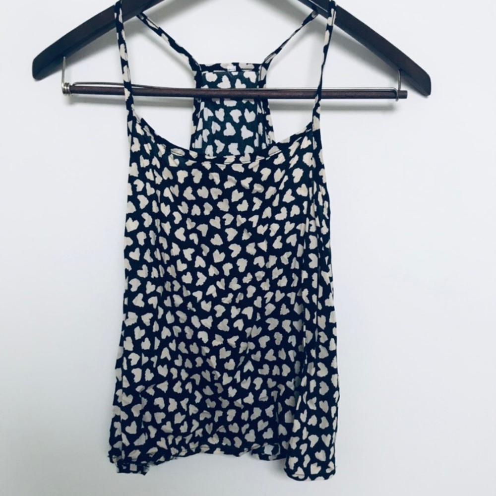 Black and White Razorback Satin XS Tank